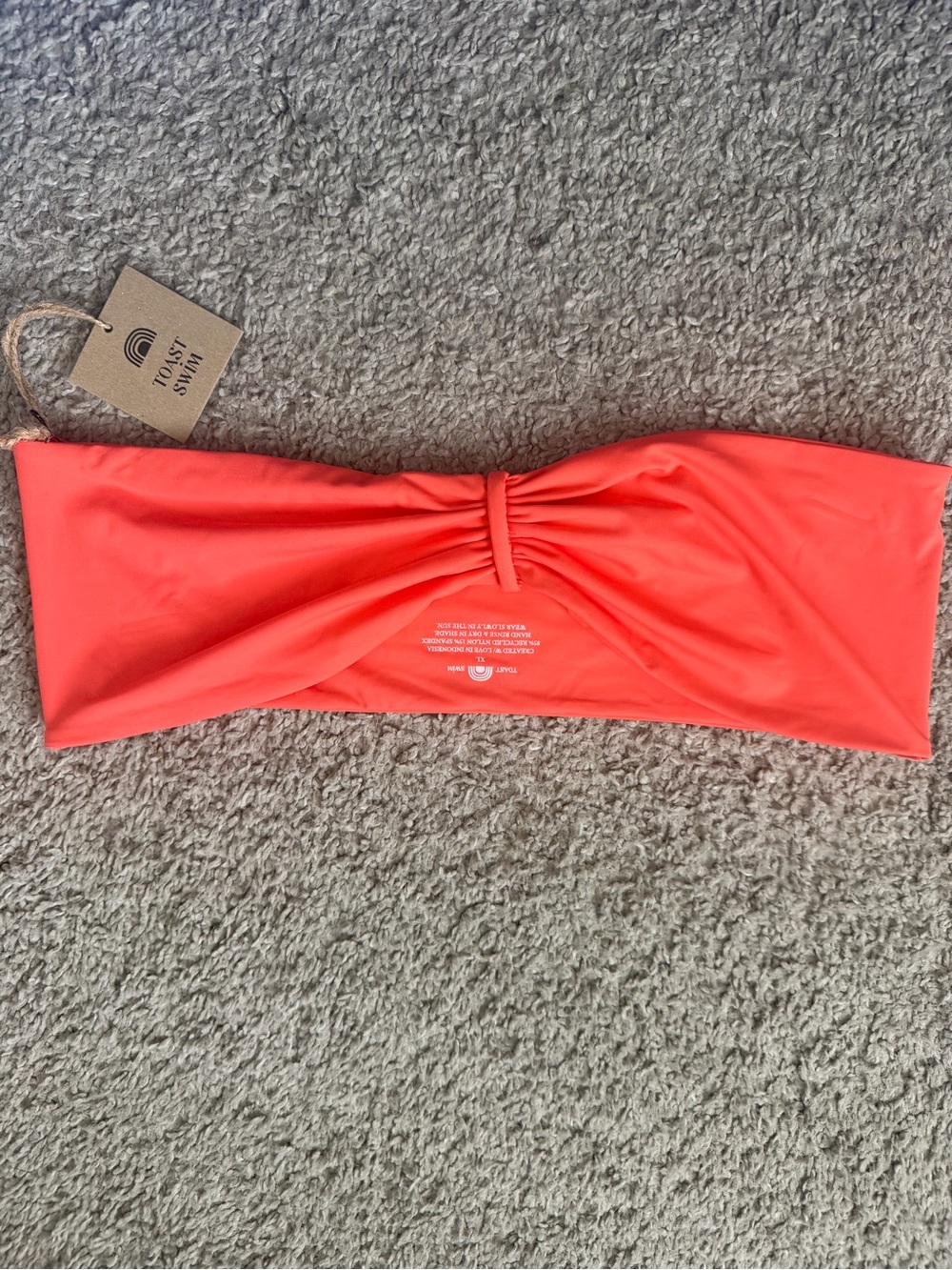 NWT Toast Swim Coral Twist Bandeau Bikini Top